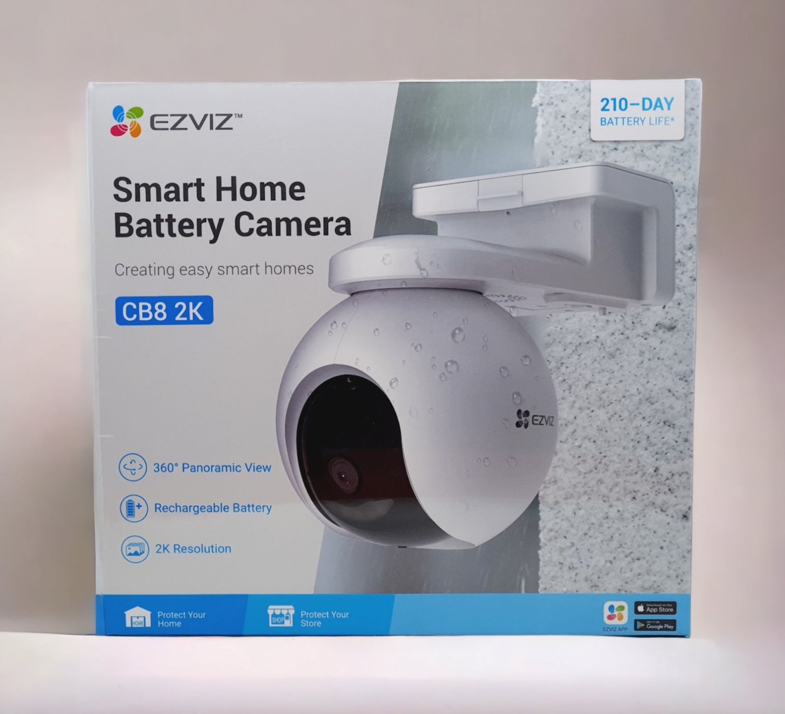 EZVIZ CB8 Smart Home Camera - 2K Resolution, 360° View, Battery-Powered, AI Detection thumbnail 2
