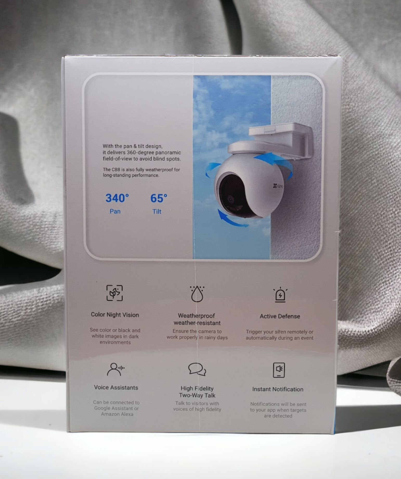 EZVIZ CB8 Smart Home Camera - 2K Resolution, 360° View, Battery-Powered, AI Detection thumbnail 6