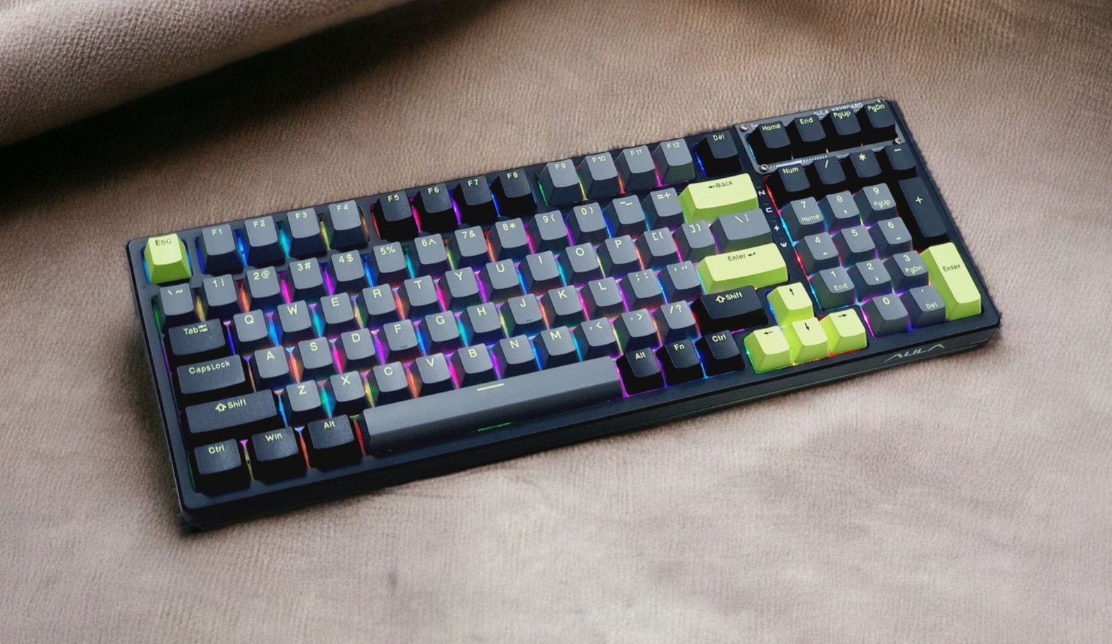 AULA WIND 3 IN 1 HOT SWAPPABLE RGB GASKET TRANSPARENT KEYBOARD F98 thumbnail 2