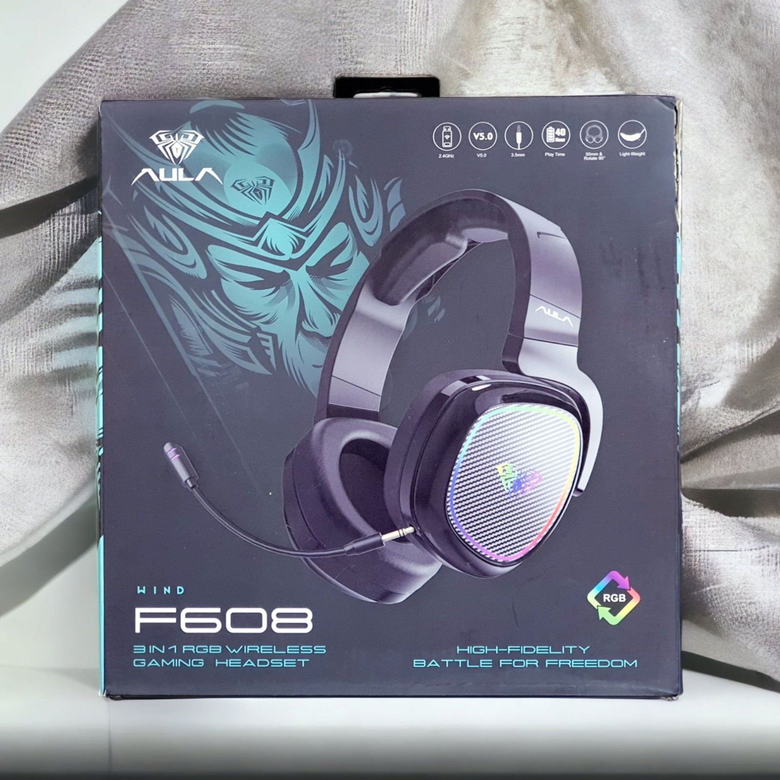 AULA GAMING 3 IN 1 RGB WIRELESS GAMING HEADSET F608 thumbnail 2