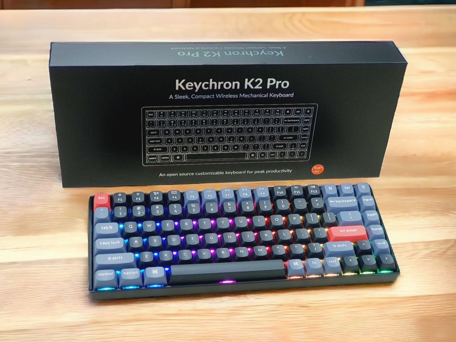 KEYCHRON K2 PRO 84 KEYS KEYCHRON K PRO MECHANICAL KEYBOARD BLACK RGB BACK LIGHT RED SWITCHES K2P-H1 thumbnail 3