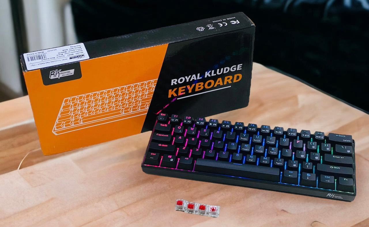 ROYAL KLUDGE GAMING KEYBOARD RGB TRI MODE HOT PLUG RED SWITCH BLACK RK61 thumbnail 2