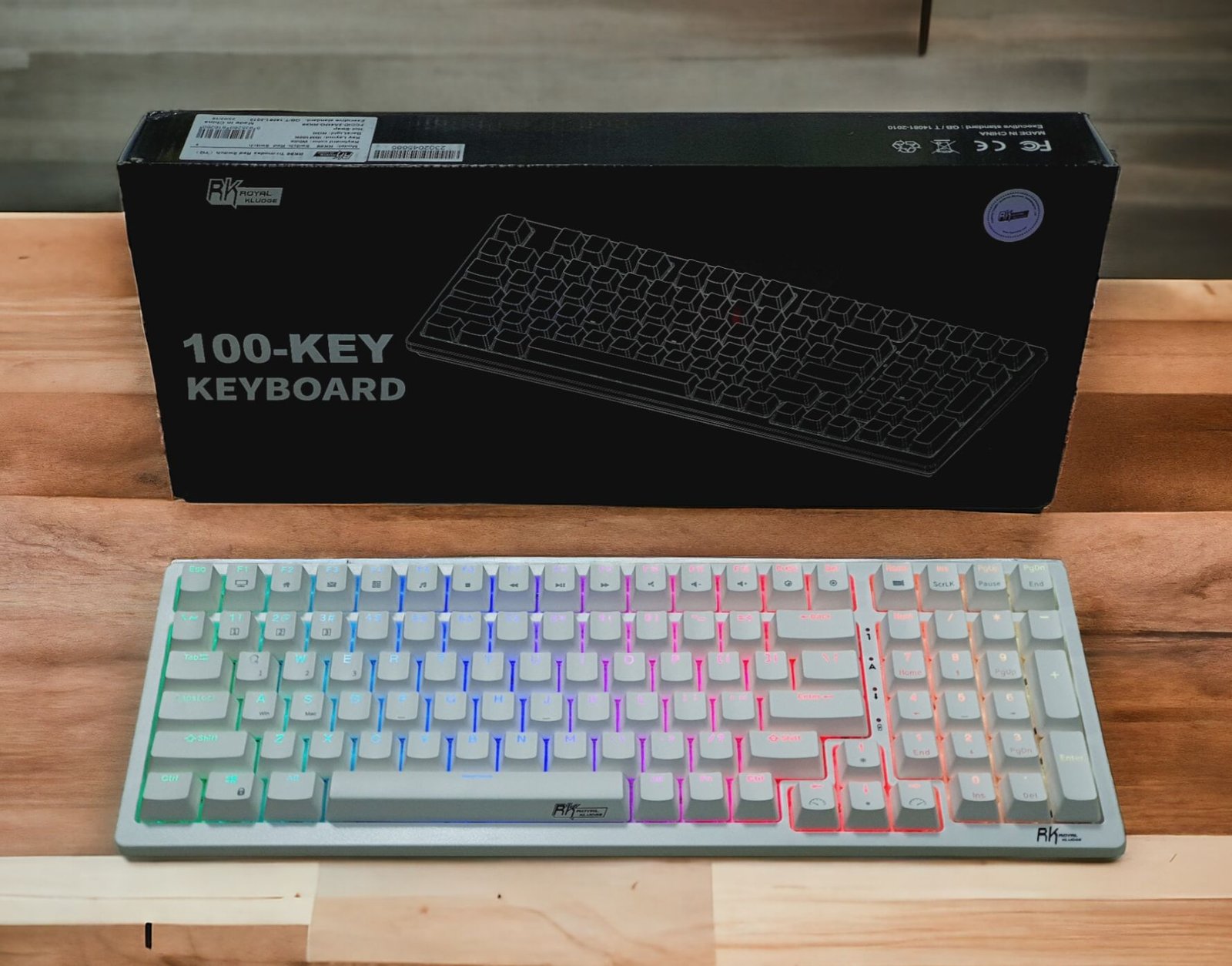 ROYAL KLUDGE GAMING KEYBOARD RGB TRI MODE HOT PLUS RED SWITCH WHITE RK98 thumbnail 2