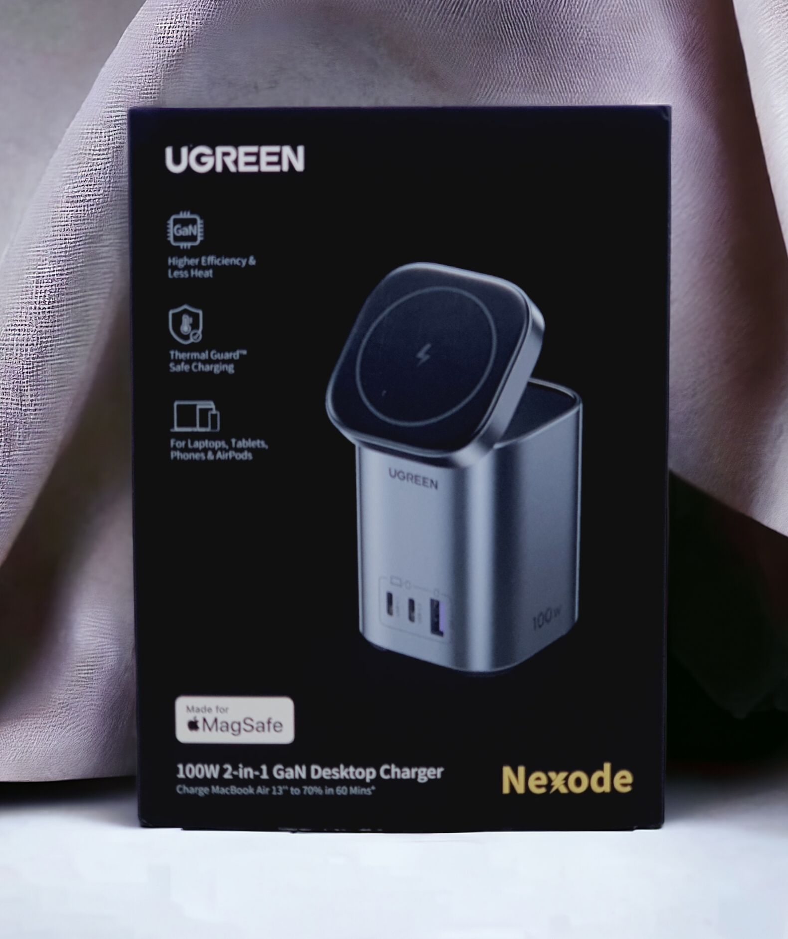 UGREEN NEXODE 100W 2 IN 1 GAN DESKTOP CHARGER 15169 thumbnail 3