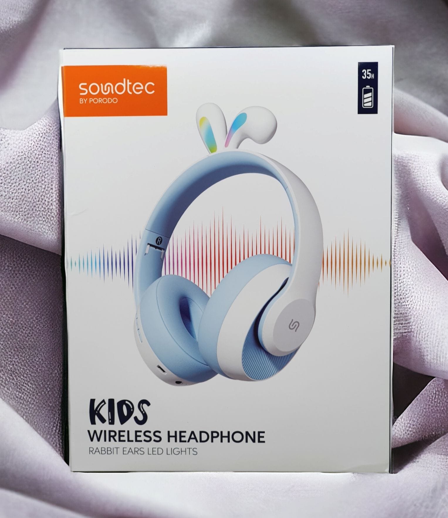 Porodo Soundtec Kids Wireless Rabbit Ear LED Lights Headphone Blue thumbnail 2