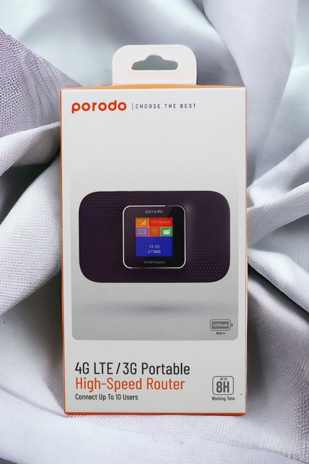 PORODO 4G LTE 3G PORTABLE HIGH SPEED ROUTER PD-PRT4GR-BK thumbnail 3