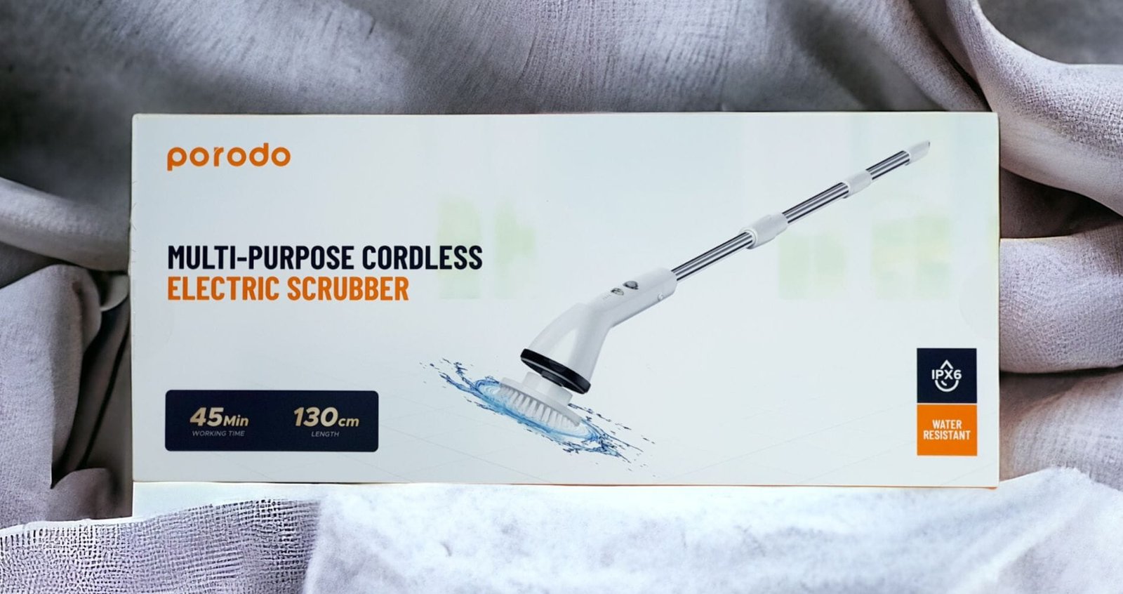 PORODO MULTI PURPOSE CORDLESS ELECTRIC SCRUBBER WHITE PD-LFSESC-WH thumbnail 2