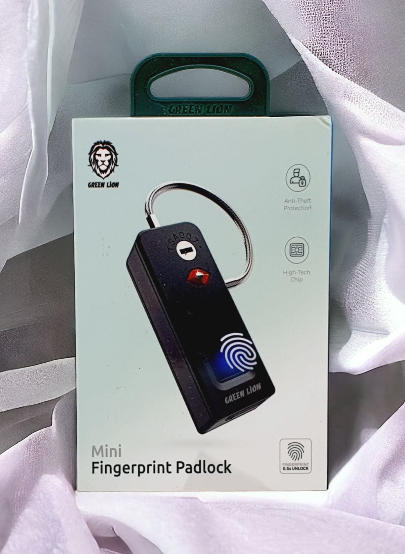 GREEN LION MINI FINGERPRINT PADLOCK BLACK GNFPPDLKBK thumbnail 2