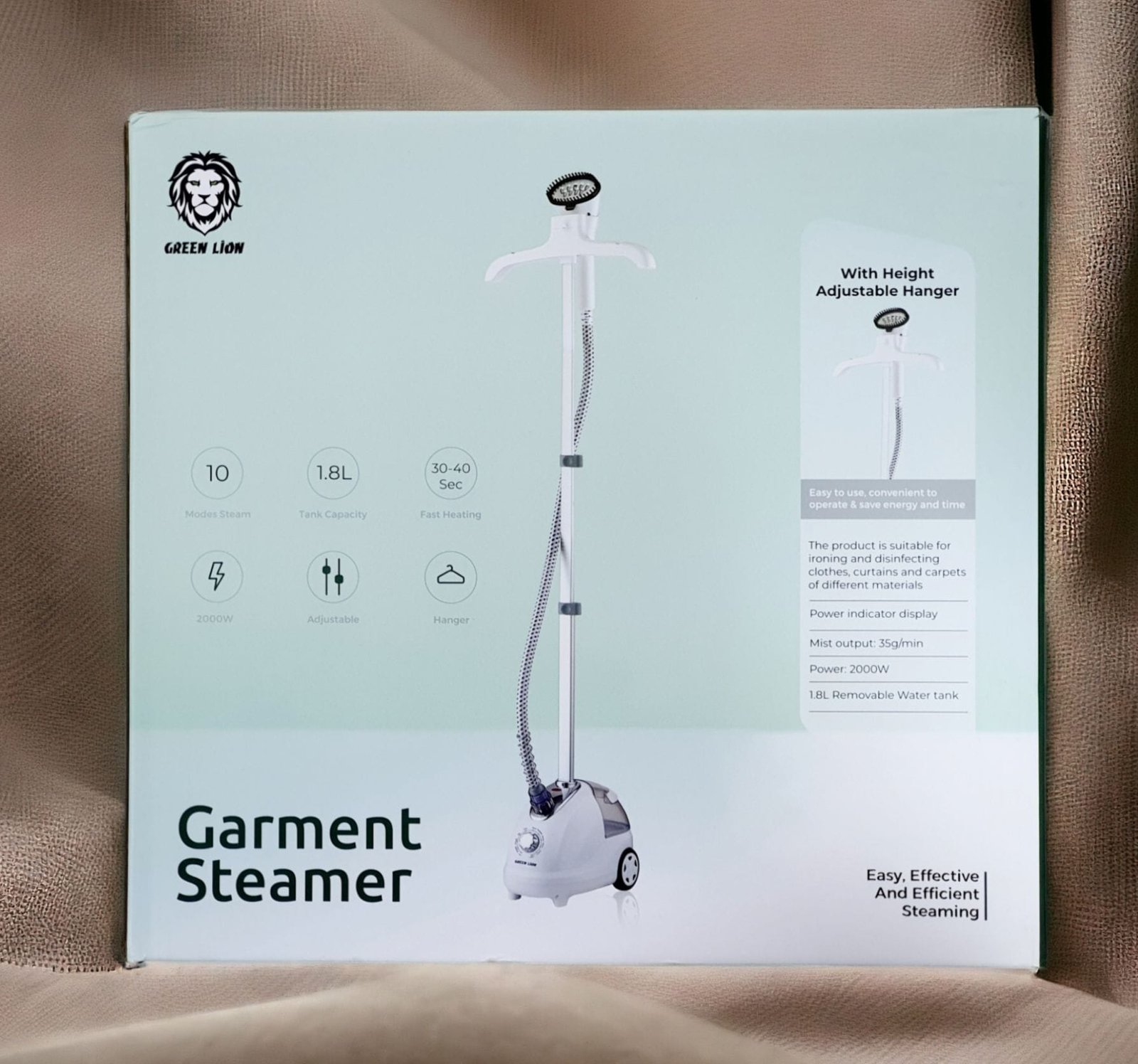 GREEN LION PORTABLE HOUSEHOLD GARMENT STEAMER 5 FUNCTIONAL WHITE GNGMPTS19FWH thumbnail 3