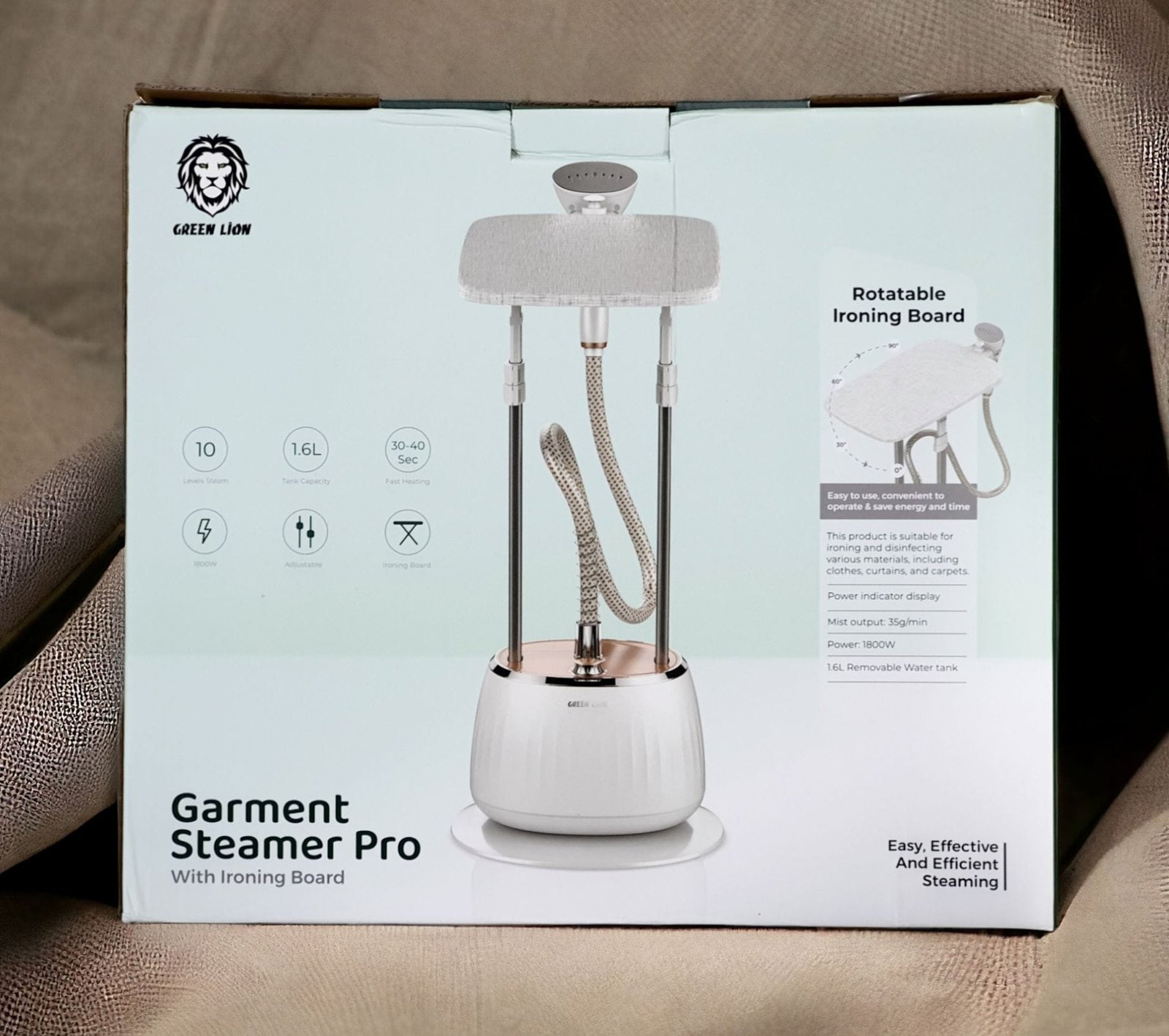 GREEN LION PORTABLE HOUSEHOLD GARMENT STEAMER PRO 7 FUNCTIONAL WHITE GNGMPTSIN7FWH thumbnail 3