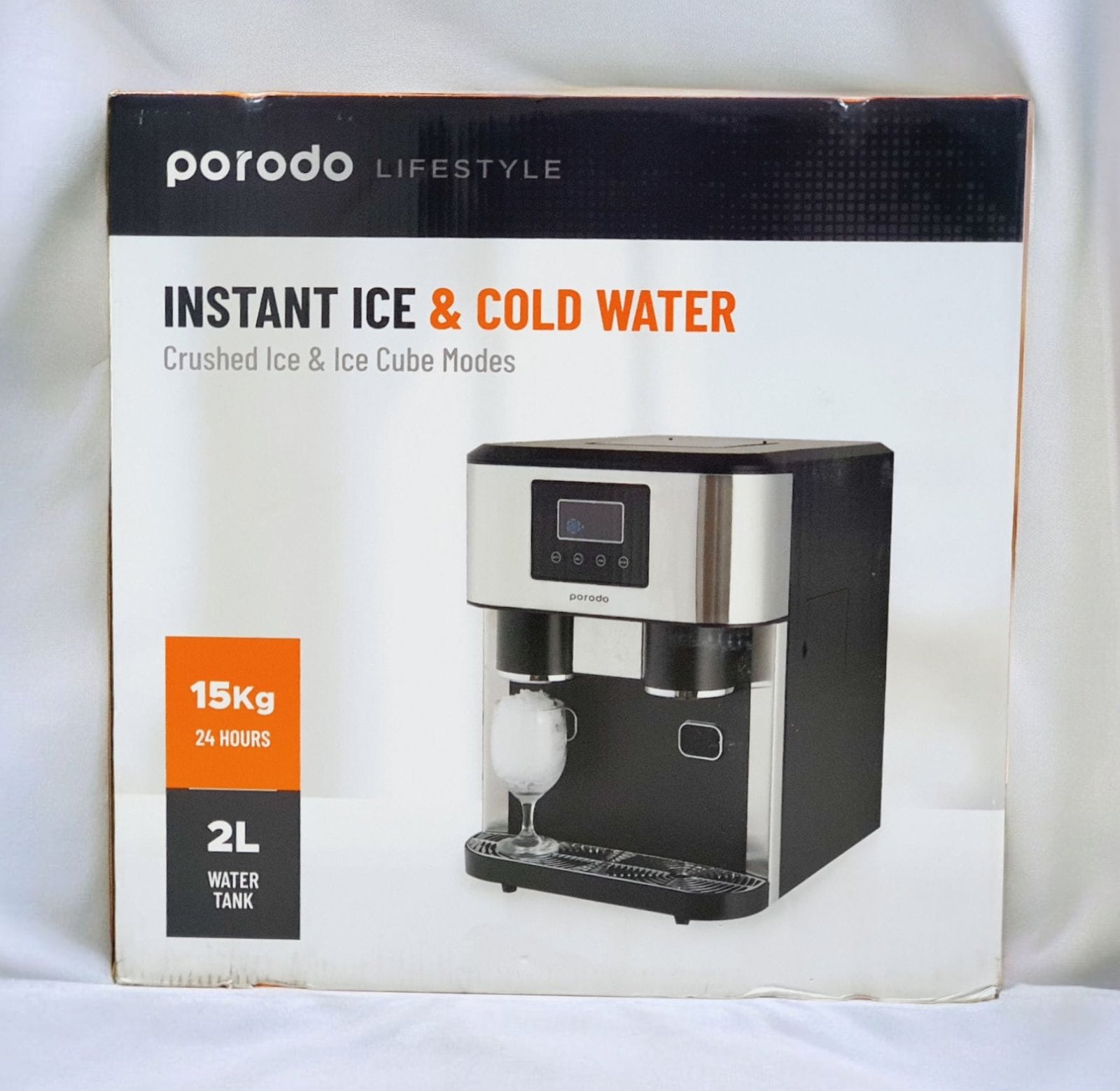 Porodo Lifestyle Instant Ice & Cold Water Fusion Machine (Crushed Ice/Ice Cube Modes) - Black thumbnail 2
