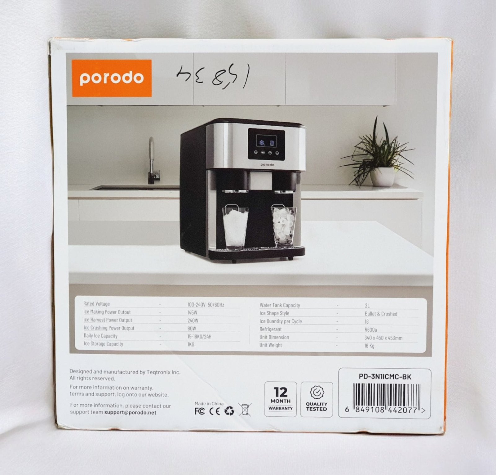 Porodo Lifestyle Instant Ice & Cold Water Fusion Machine (Crushed Ice/Ice Cube Modes) - Black thumbnail 4