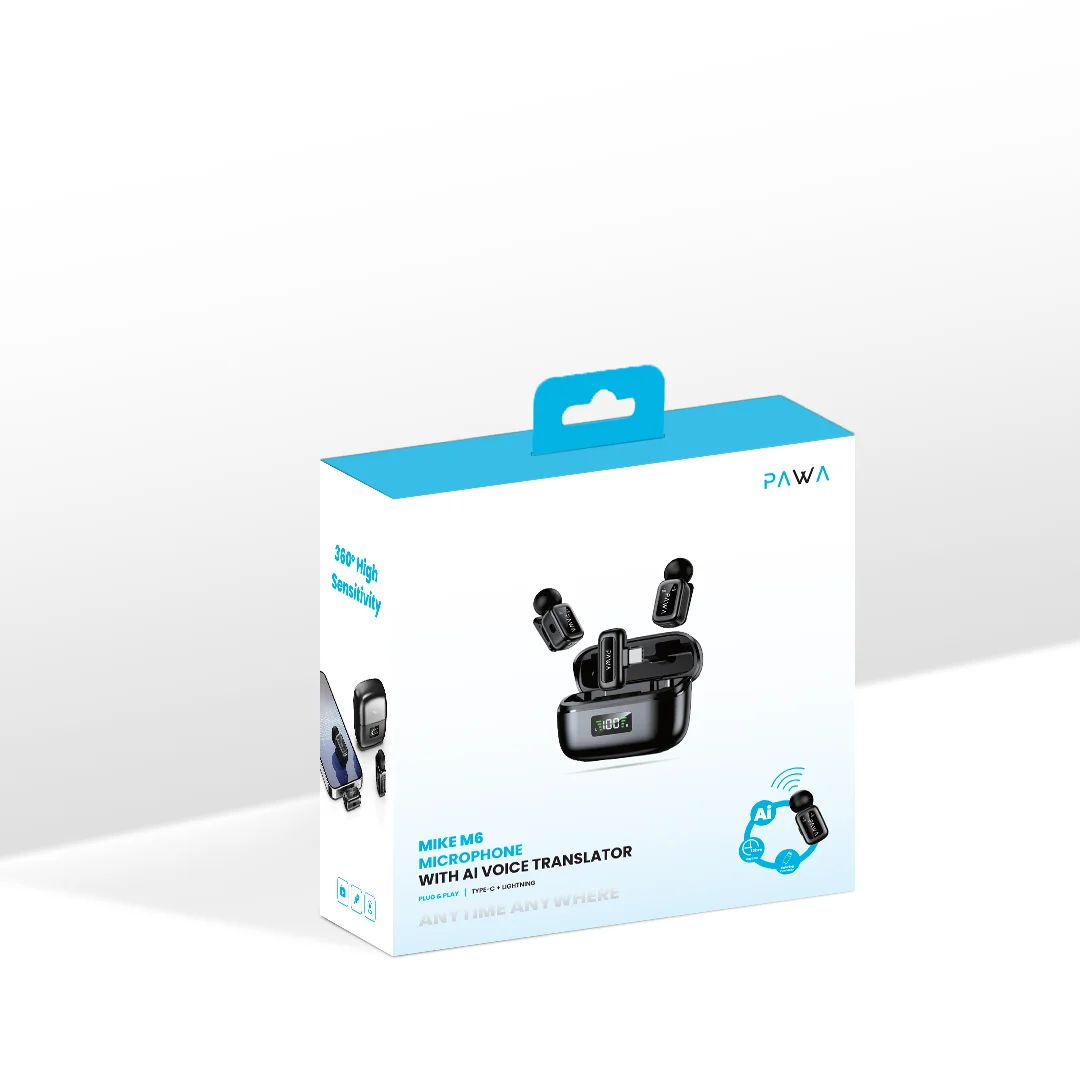 PAWA MIKE M6 MICROPHONE WITH AI VOICE TRANSLATOR BLACK PW-LDMCCCL5-BK thumbnail 6
