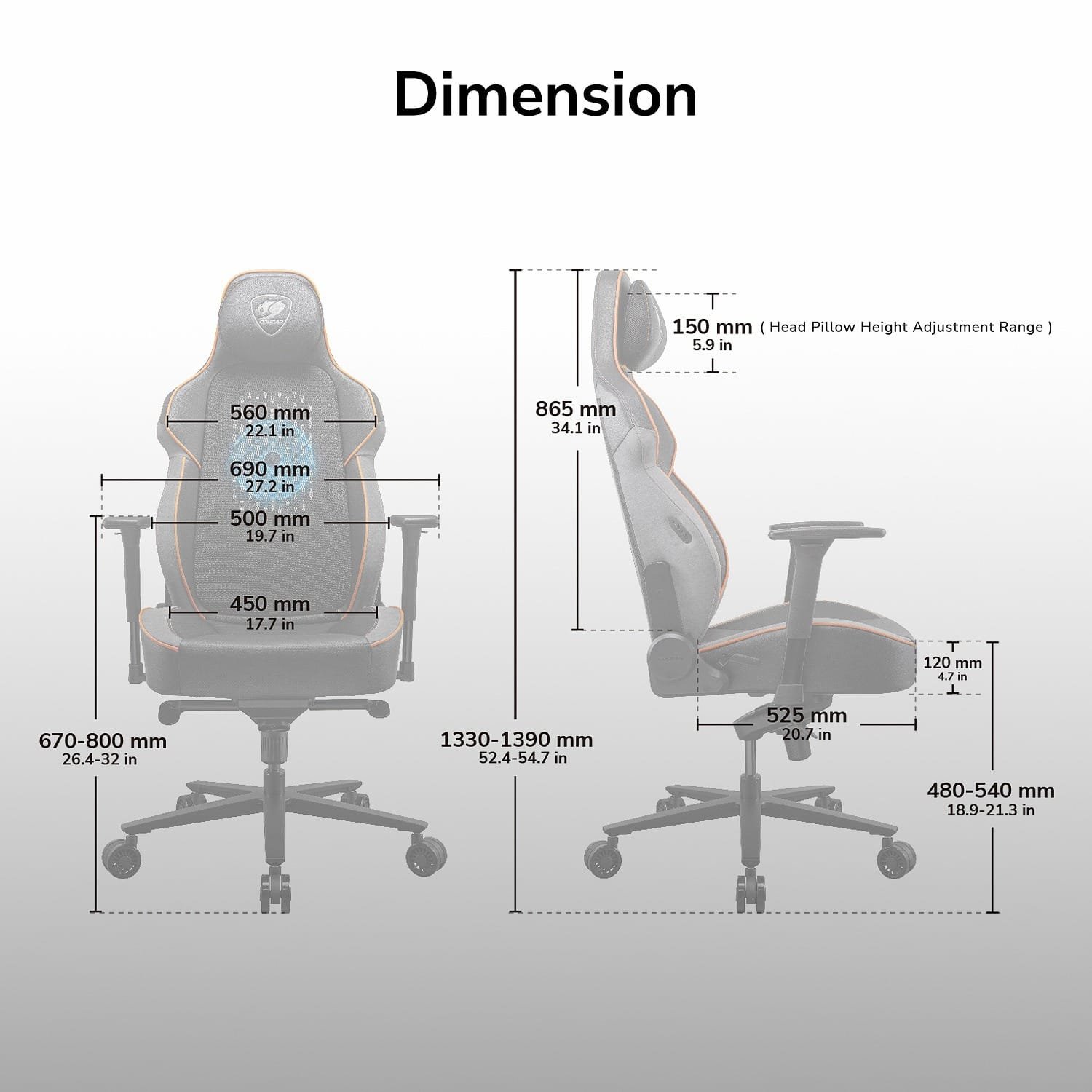 COUGAR NXSYS AERO GAMING CHAIR thumbnail 7