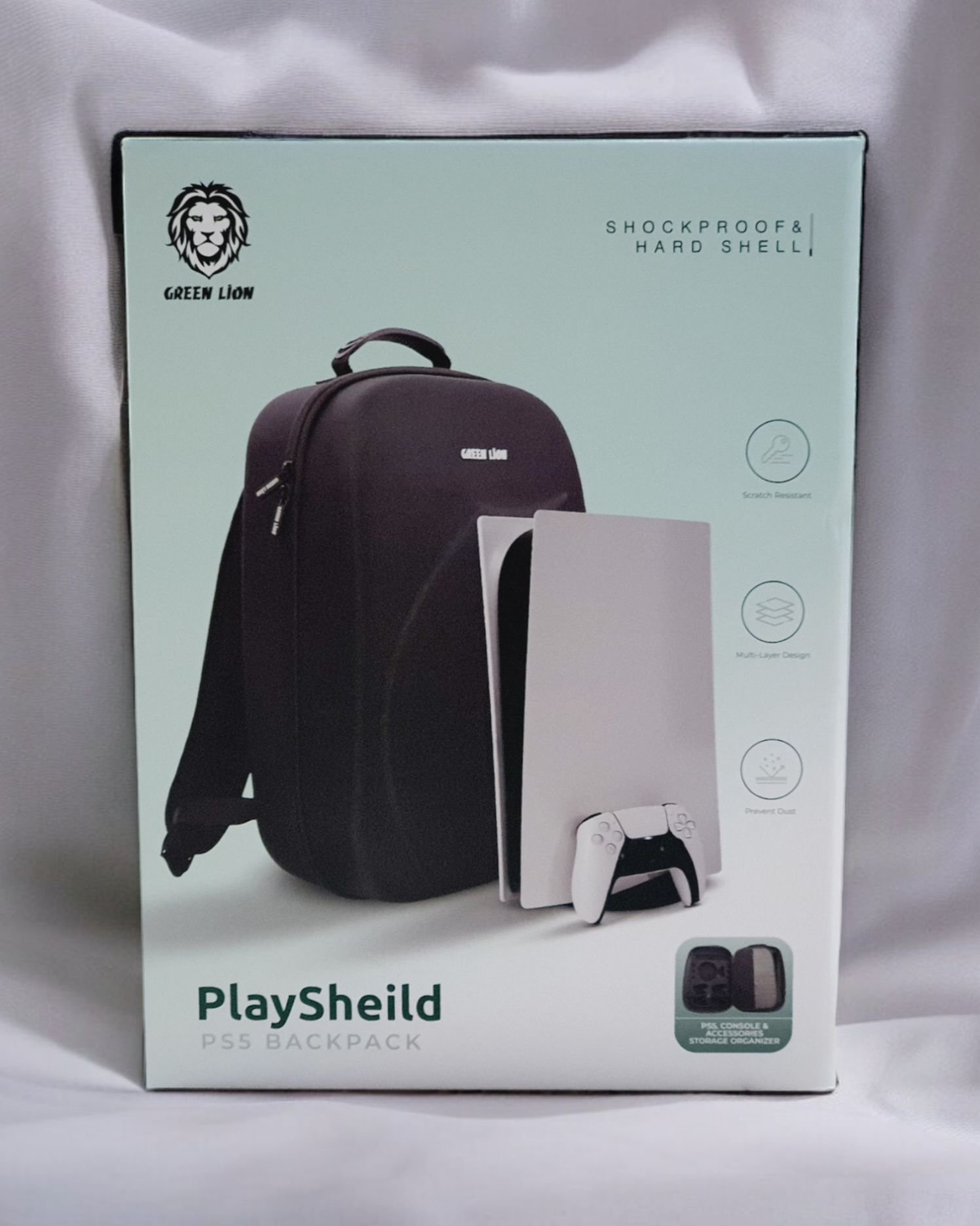 Green Lion PlayShield PS5 Backpack in Sleek Black - GNPLYSPS5BAGNBK thumbnail 2