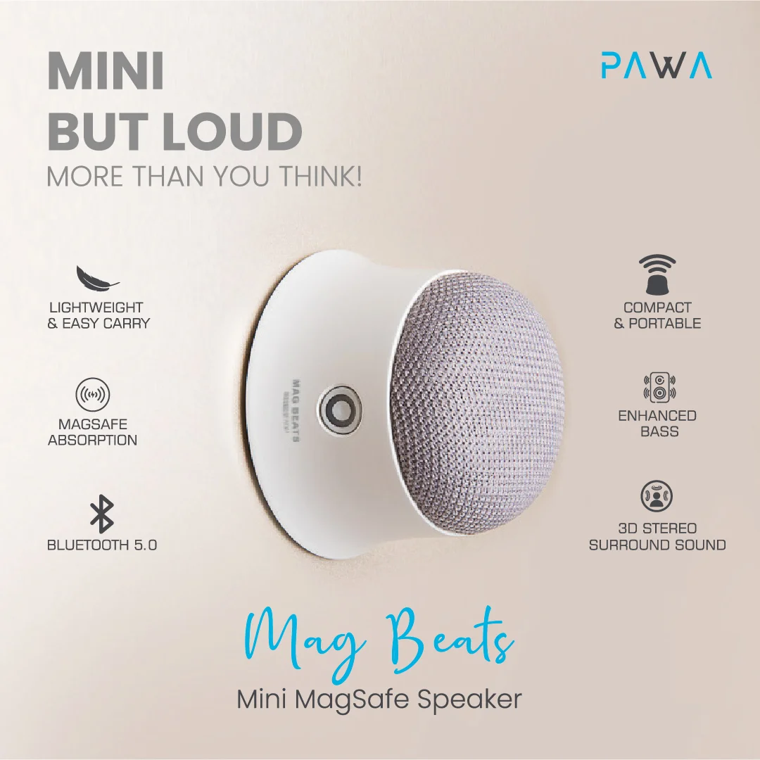 PAWA MAG BEATS MINI MAGSAFE SPEAKER WHITE PW-BTSPKMG2-WH thumbnail 4