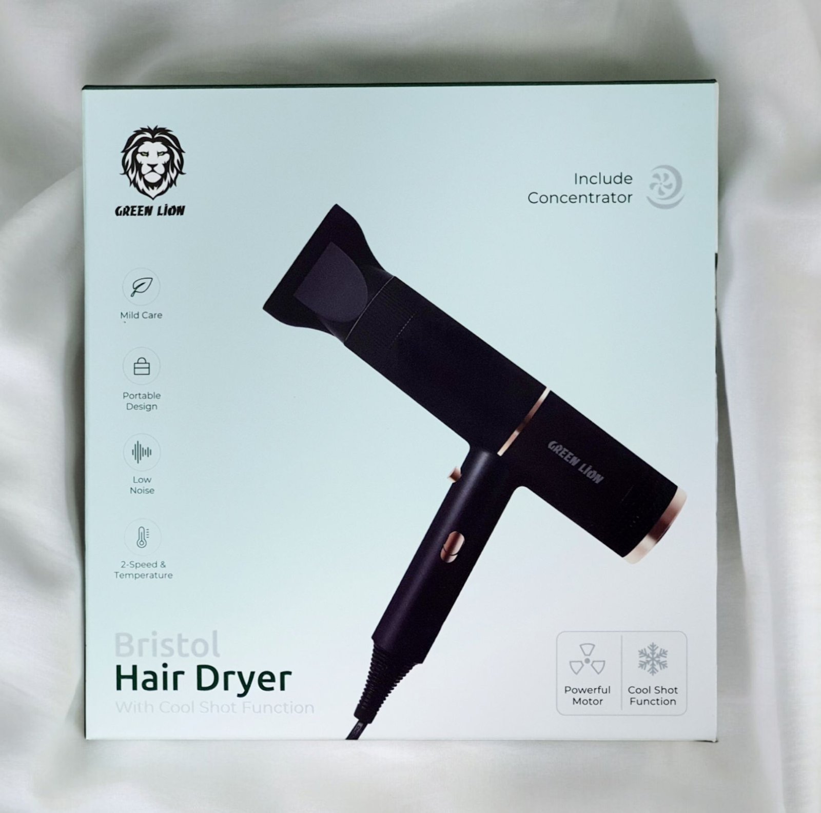 Green Lion Bristol Hair Dryer in Black - GNBRHRDRYBK thumbnail 2