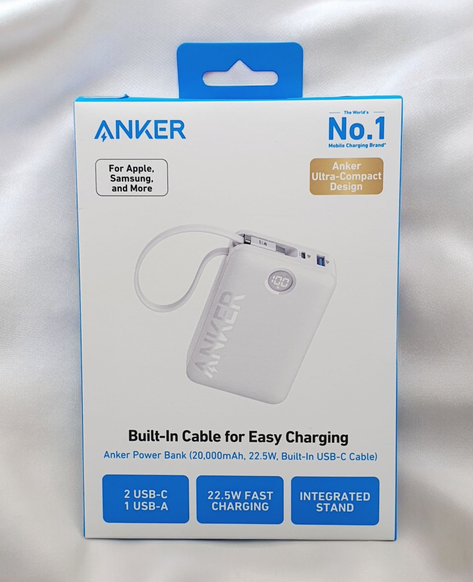 Anker PowerCore 335 20000mAh 22.5W Power Bank with Built-in USB-C Cable A1647HV1 thumbnail 6