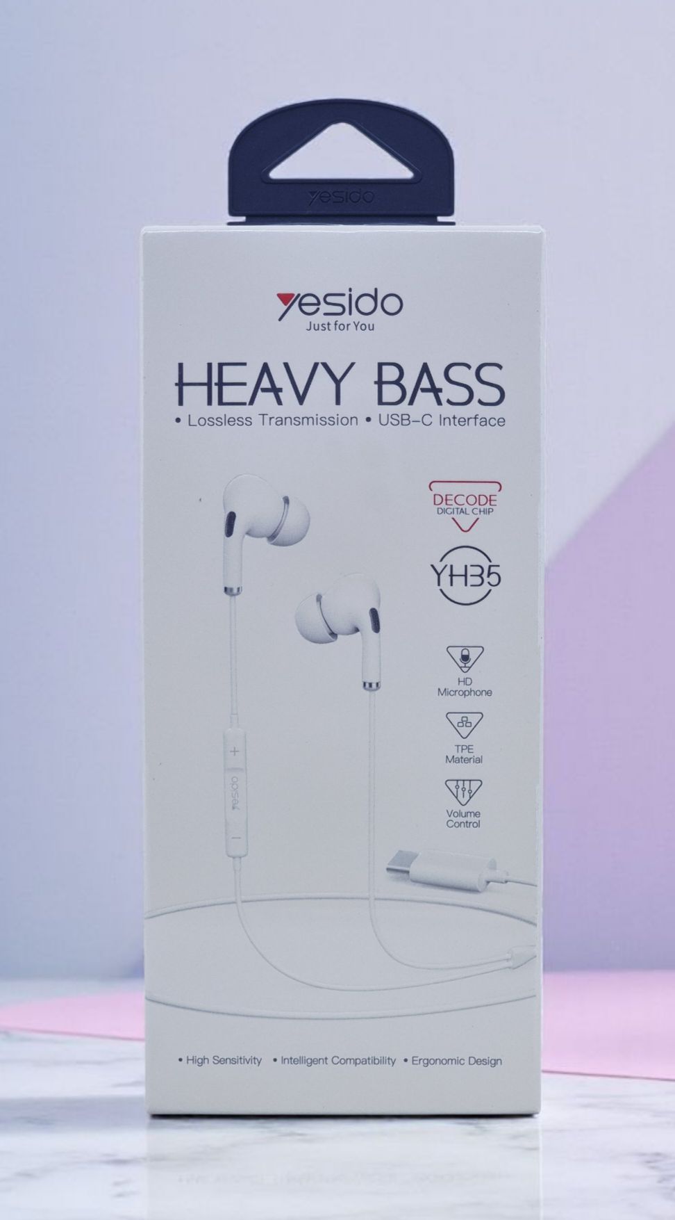 YESIDO USB-C WIRED EARPHONE WHITE YH35