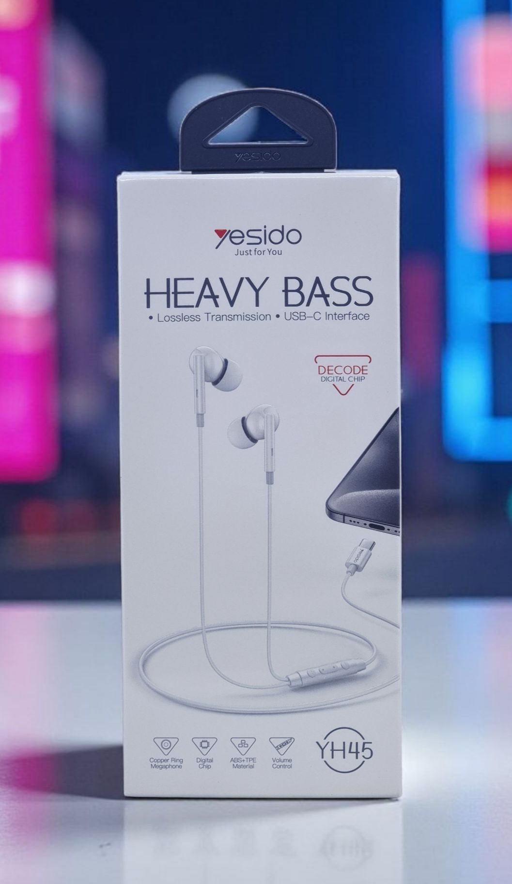 YESIDO USB-C WIRED EARPHONE WHITE YH45