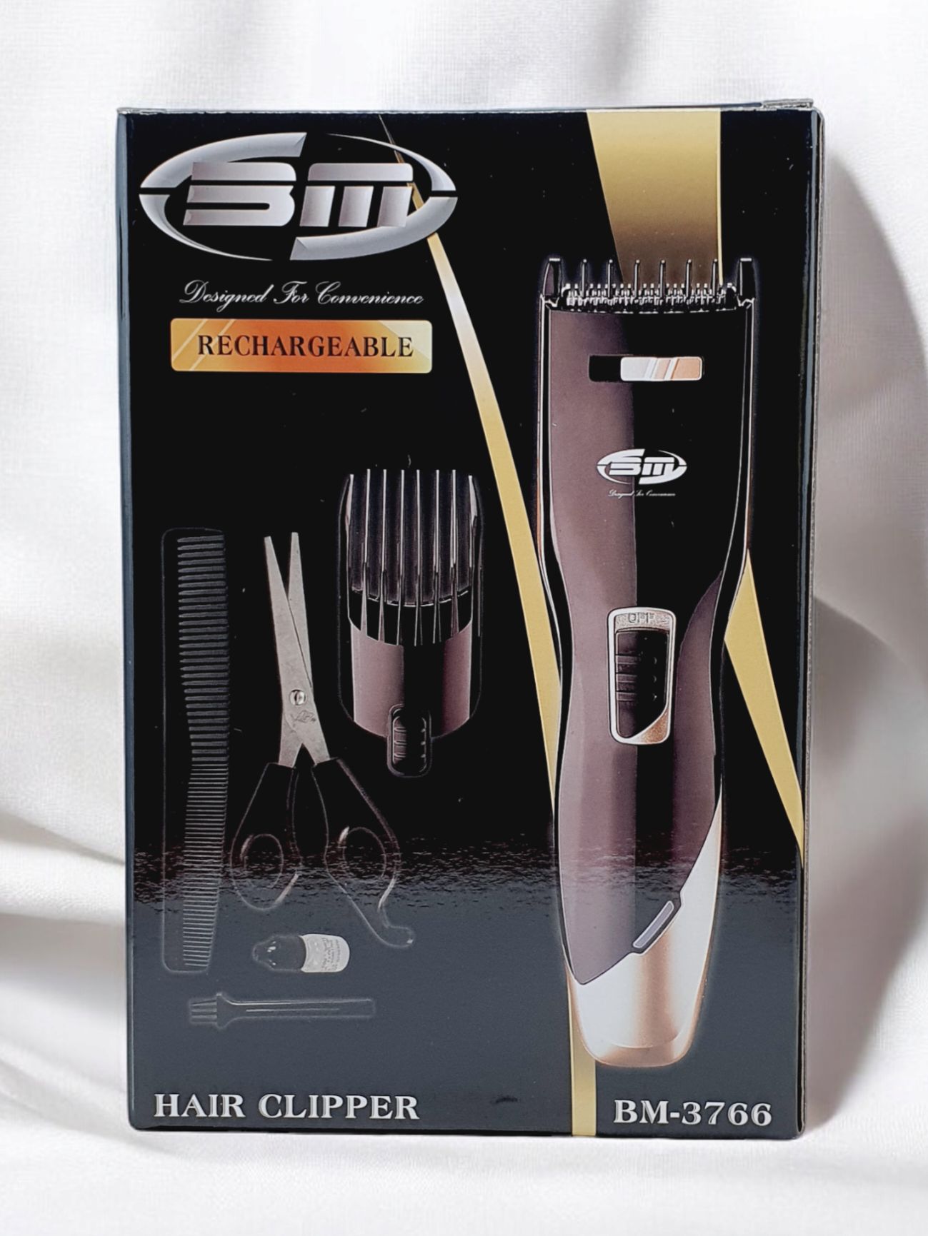 BLACK MANFUL BEARD AND MUSTACHE TRIMMER BM-3766