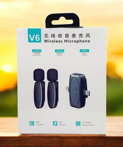 V6 3 IN 1 PLUG PLAY WIRELESS LAVALIER MICROPHONE