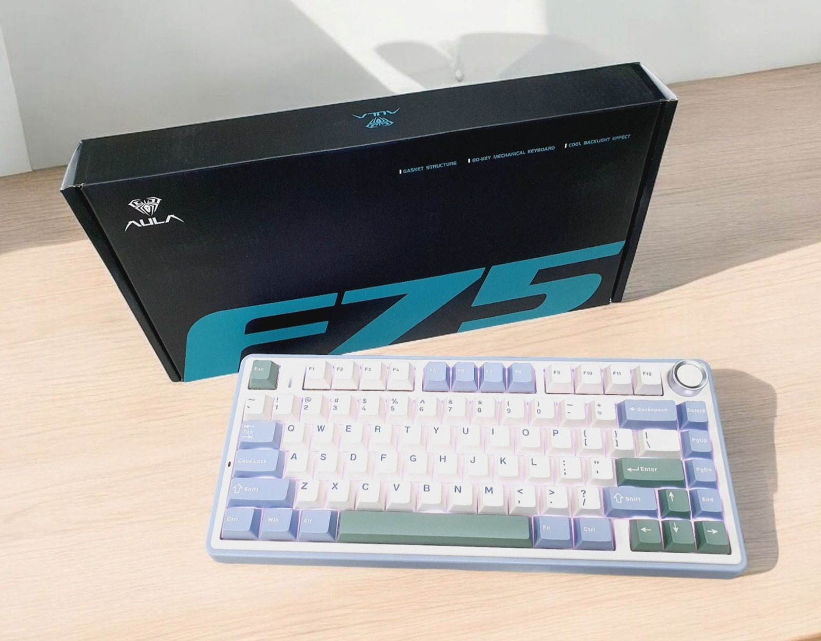 AULA F75 Enchanted Garden Mechanical Gaming Keyboard (75 Keys, 75%, RGB, Tri-Mode, Knob Control, Reaper Switch) - Elegant Design with Enhanced Functionality thumbnail 2