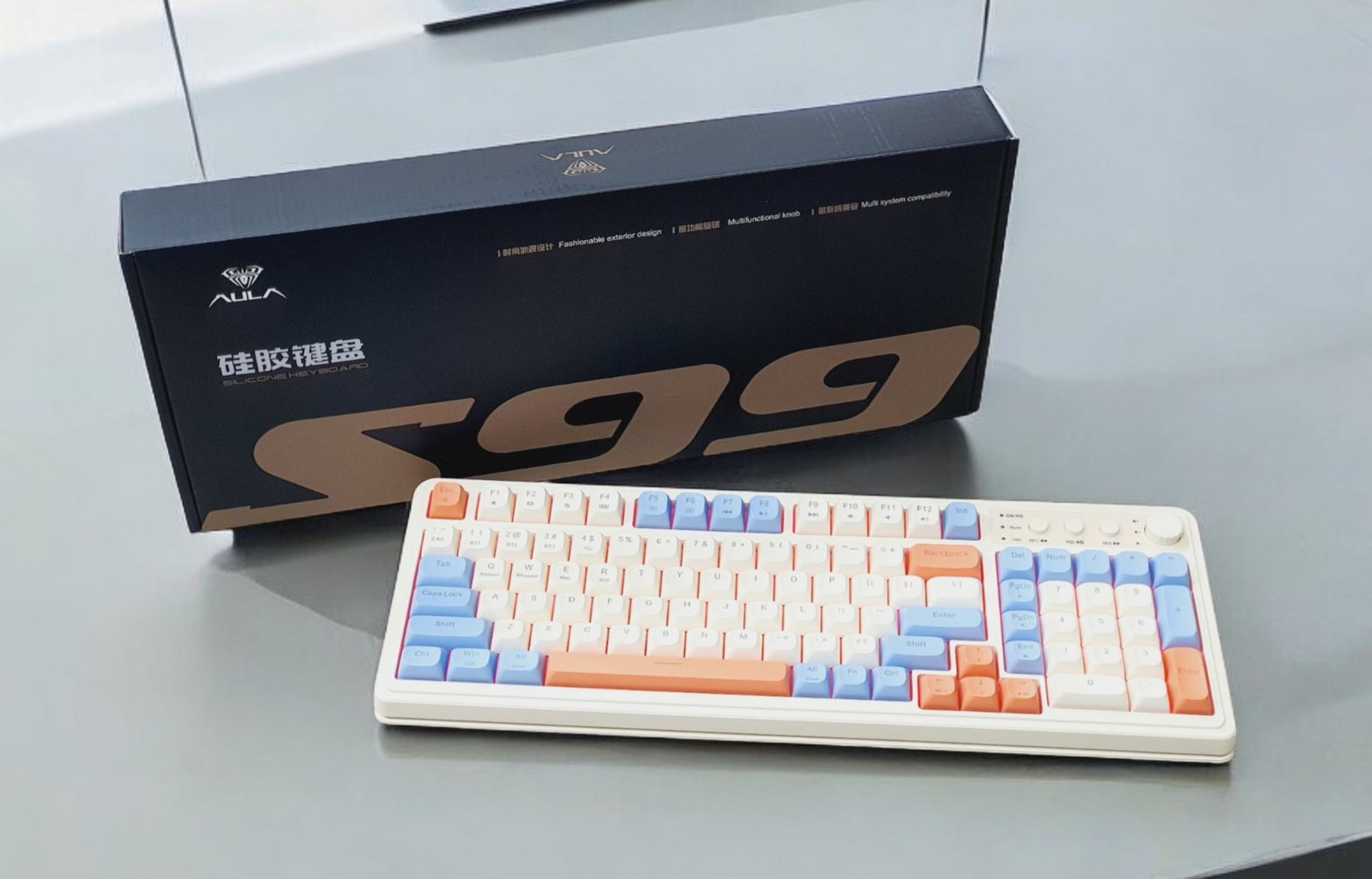 AULA S99 Warm Horizon Mechanical Gaming Keyboard (99 Keys, 99%, Wireless RGB, Tri-Mode, Gasket Mount) - Premium Build with Stunning Illumination thumbnail 2