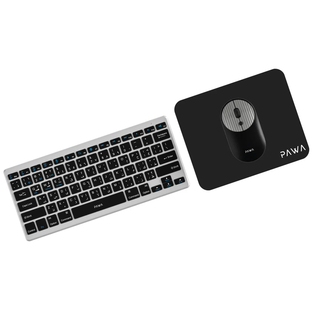 PAWA DUAL MODE COMBO WIRELESS KEYBOARD AND MOUSE SET GREY BLACK PW-KWMW2T1-GYBK