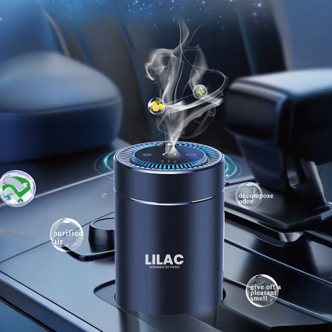 PAWA LILAC AROMA DIFFUSER WITH STARRY LIGHT BLACK PW-PCADL80-BK thumbnail 2