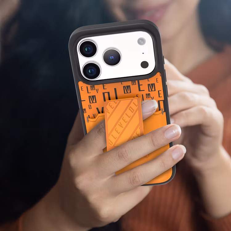 LEVELO MORPHIX IPHONE 17 PRO MAX GRIPSTAND CASE WITH CARD HOLDER SUNRISE ORANGE LVLMRPGCIP17PMSORG thumbnail 4