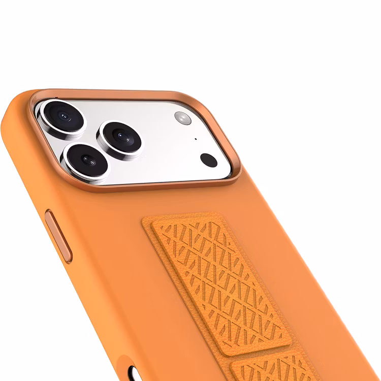LEVELO IPHONE 17 PRO MAX MORPHIX SILICONE CASE WITH LEATHER GRIP ORANGE LVLMRPS17PMORG thumbnail 5
