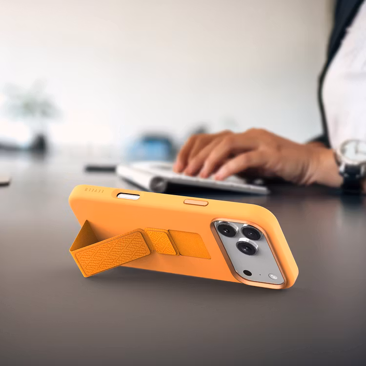 LEVELO IPHONE 17 PRO MAX MORPHIX SILICONE CASE WITH LEATHER GRIP ORANGE LVLMRPS17PMORG thumbnail 7
