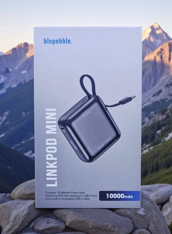 BLUPEBBLE LINKPOD MINI 35W 10000MAH POWER BANK WITH RETRACTABLE CABLE GRAY BP-PBLNKPDMINI-GY thumbnail 2