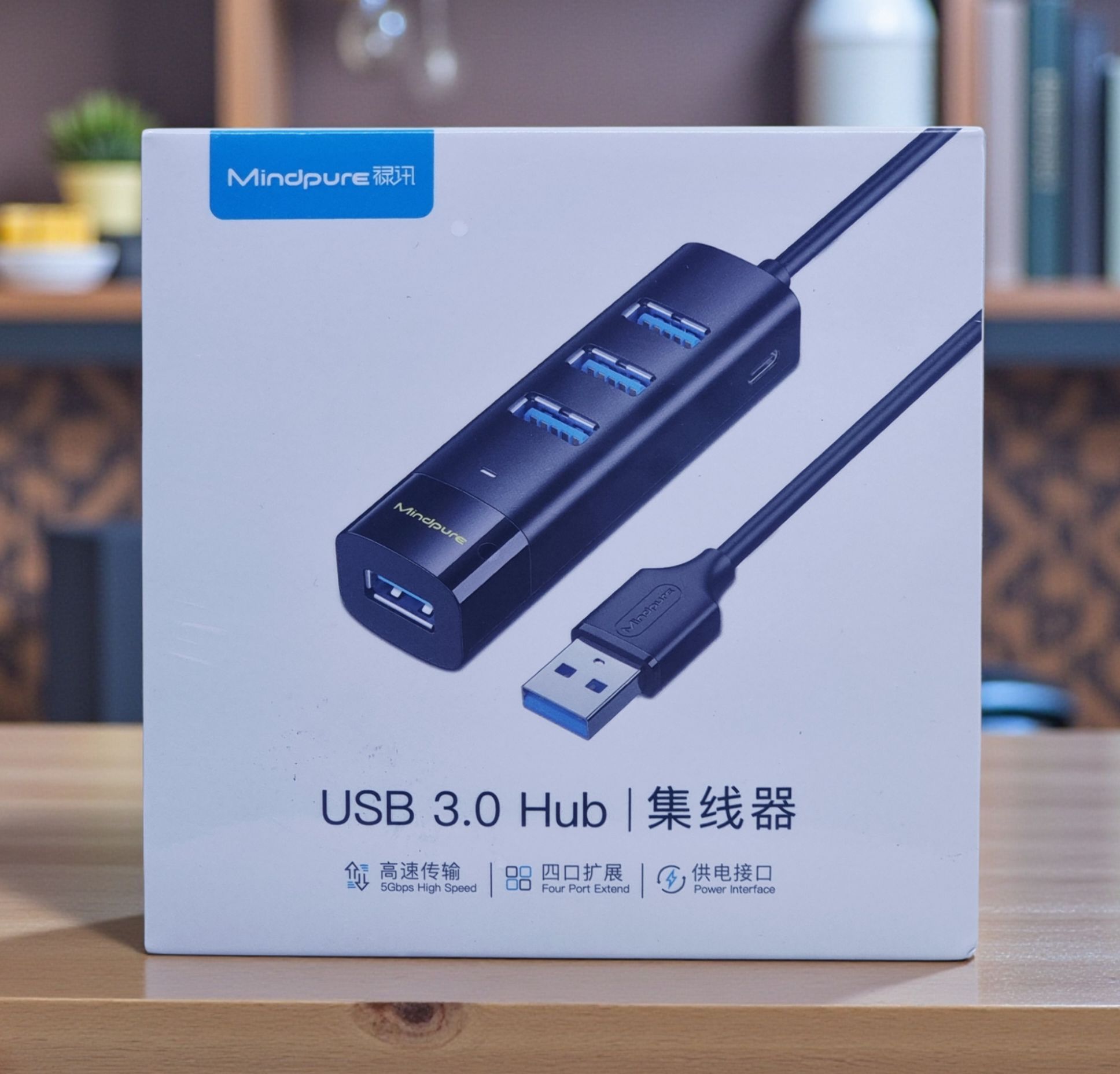 MINDPURE USB3.0 HUB LONG 4-PORT BLACK 1.5M LX10615