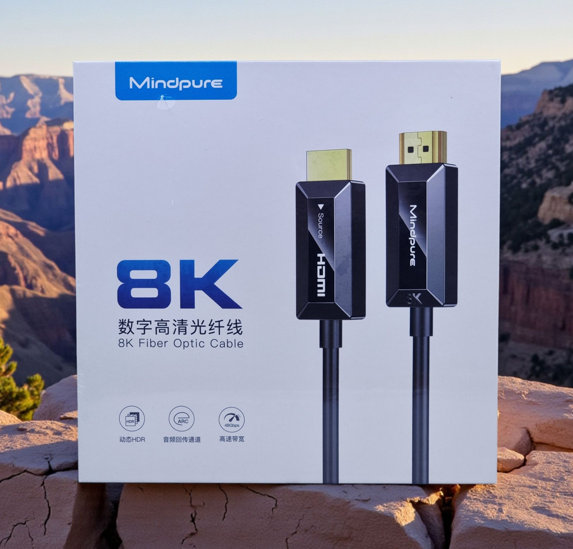 MINDPURE HDMI FIBER OPTIC CABLE 8K GLOSS BLACK 20M LX10537