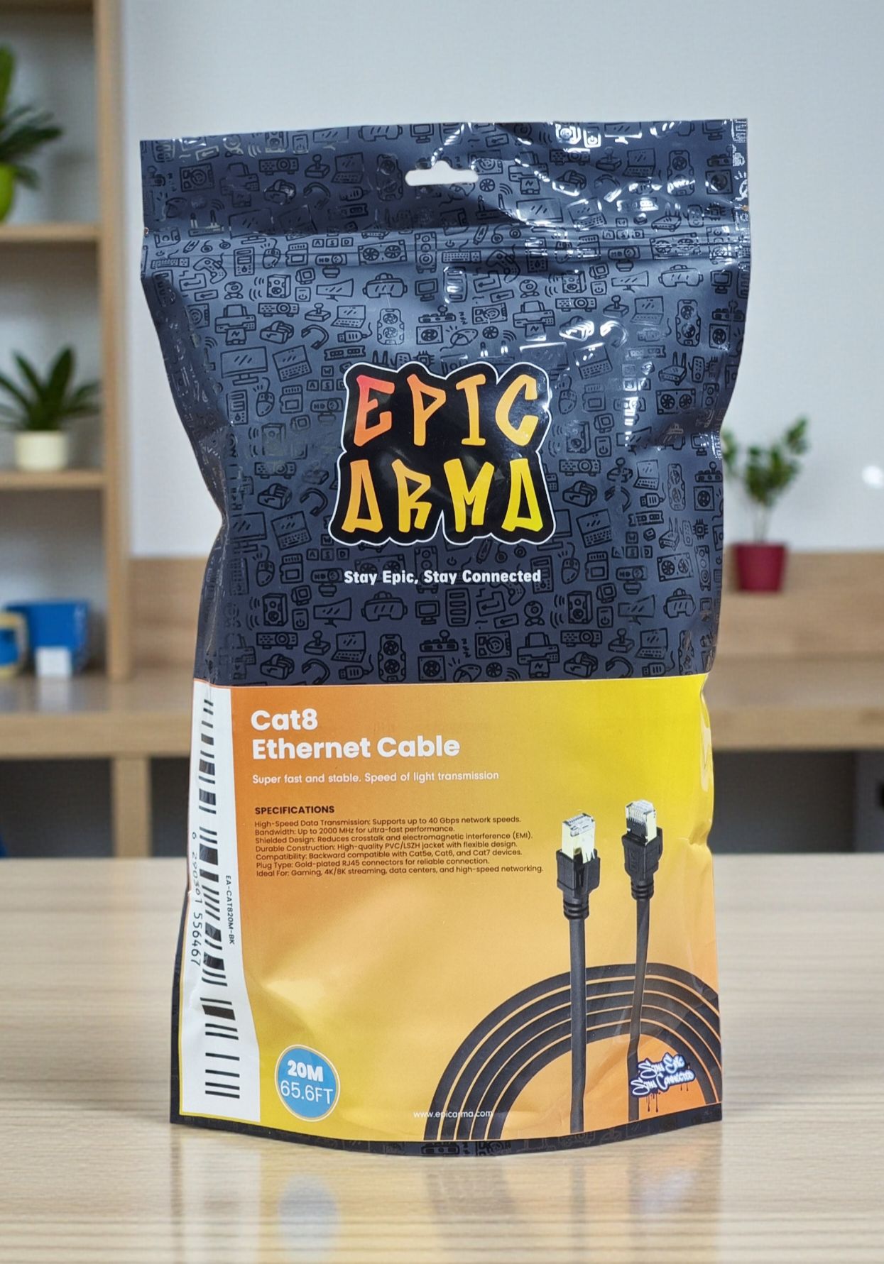 EPICARMA CAT8 ETHERNET CABLE 3M EA-CAT83M-BK