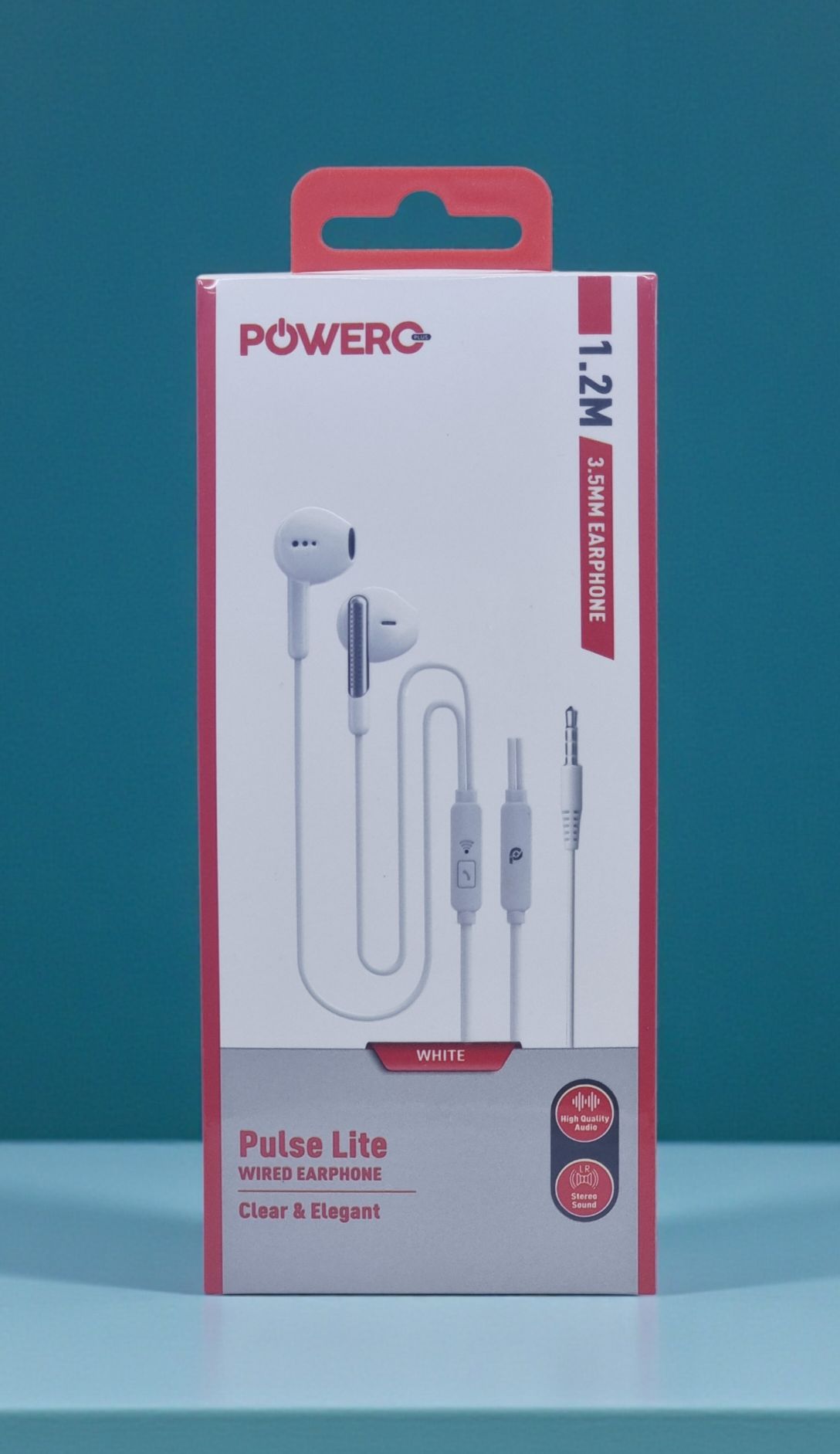 POWERO PLUS PULSE LITE WIRED EARPHONE 1.2M 3.5MM EARPHONE WHITE PR-PLSTEP35
