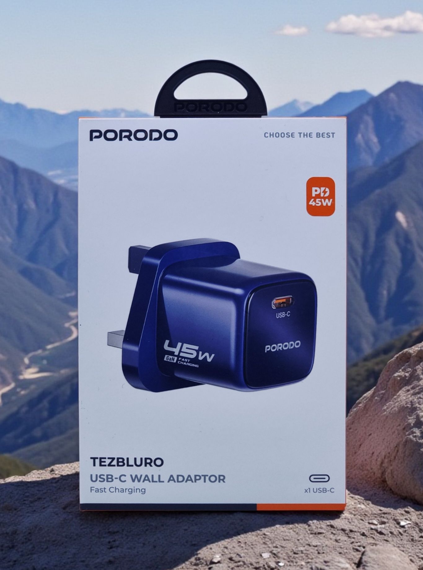 PORODO TEZBLURO USB-C PD45W WALL ADAPTOR BLUE PDFWCH102BU