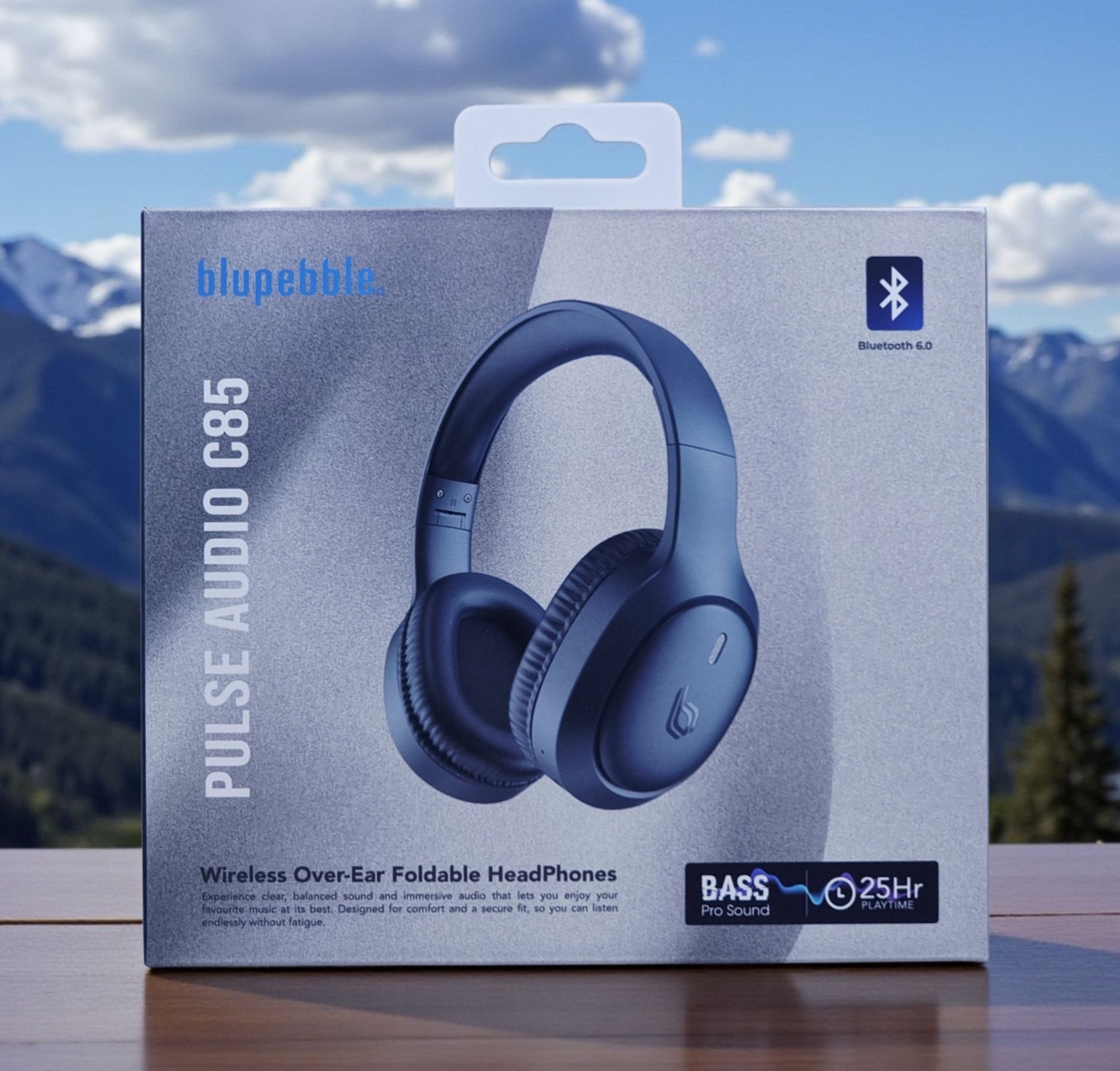 BLUPEBBLE OVER EAR FOLDABLE DIGITAL HYBRID NOISE CANCELLING HEADPHONES C85 BLUE BP-PAC85-BL