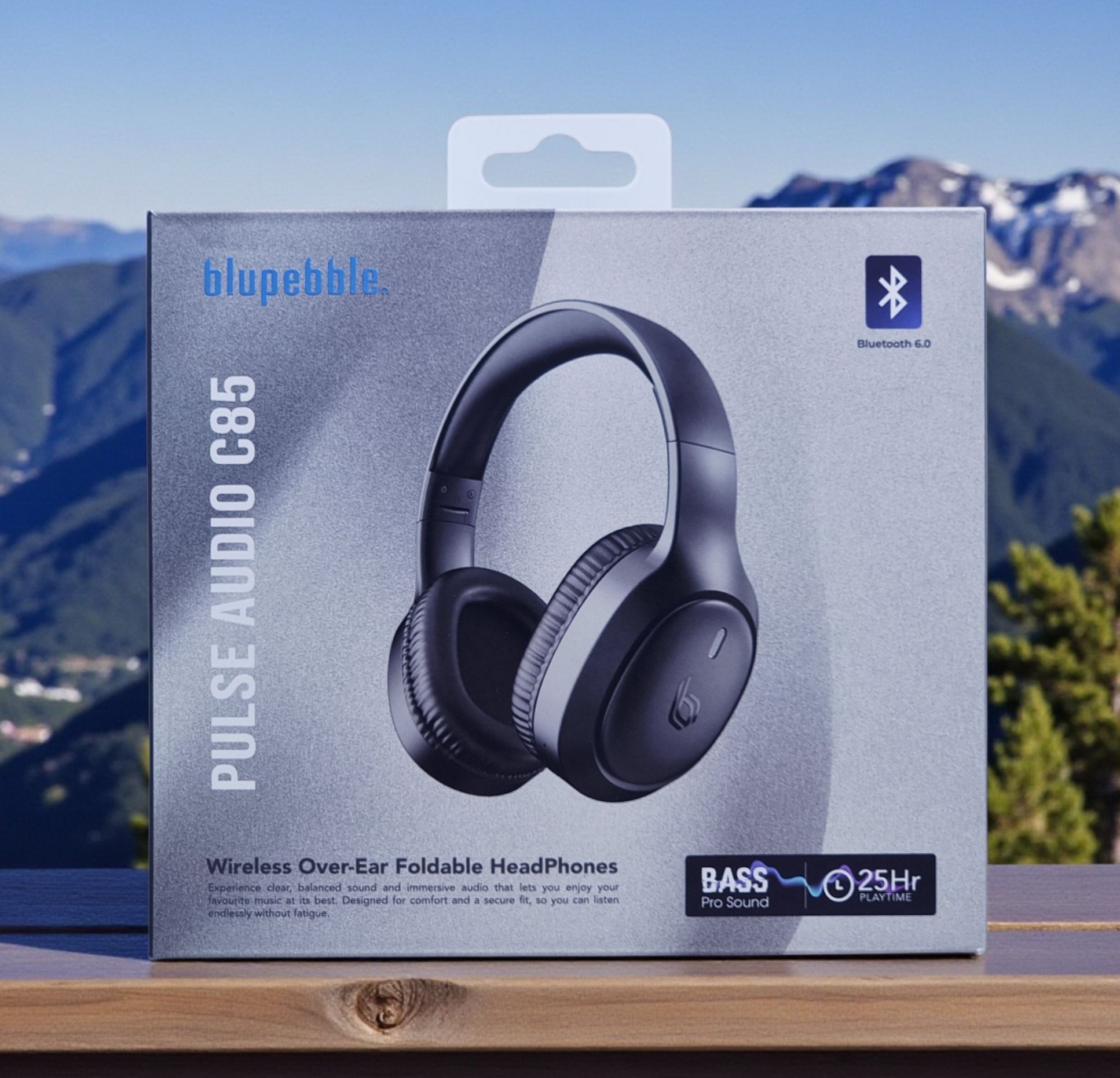 BLUPEBBLE OVER EAR FOLDABLE DIGITAL HYBRID NOISE CANCELLING HEADPHONES C85 BLACK BP-PAC85-BK