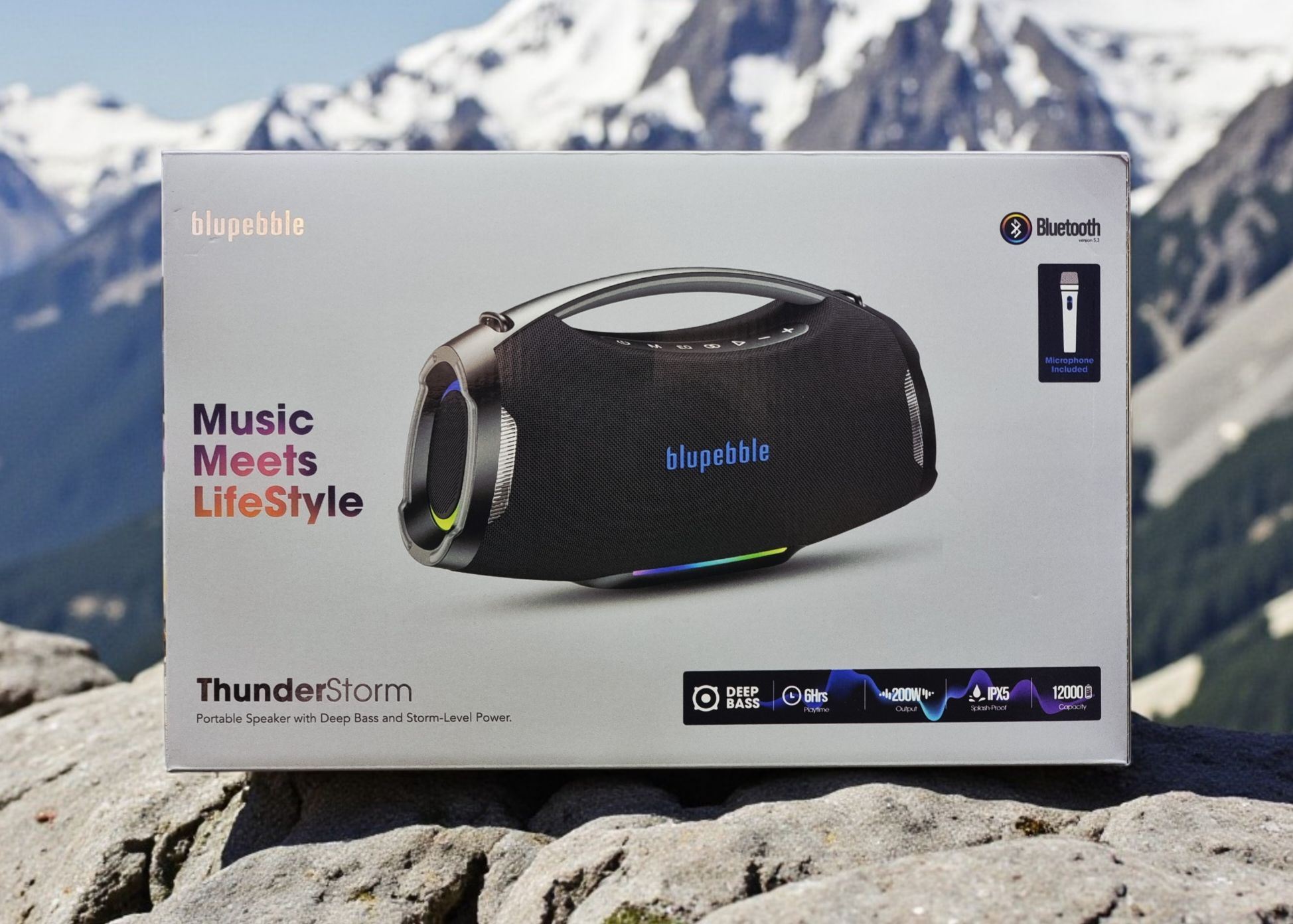 BLUPEBBLE THUNDERSTORM PORTABLE WIRELESS SPEAKER BLACK BP-TNDRSTRM-BK