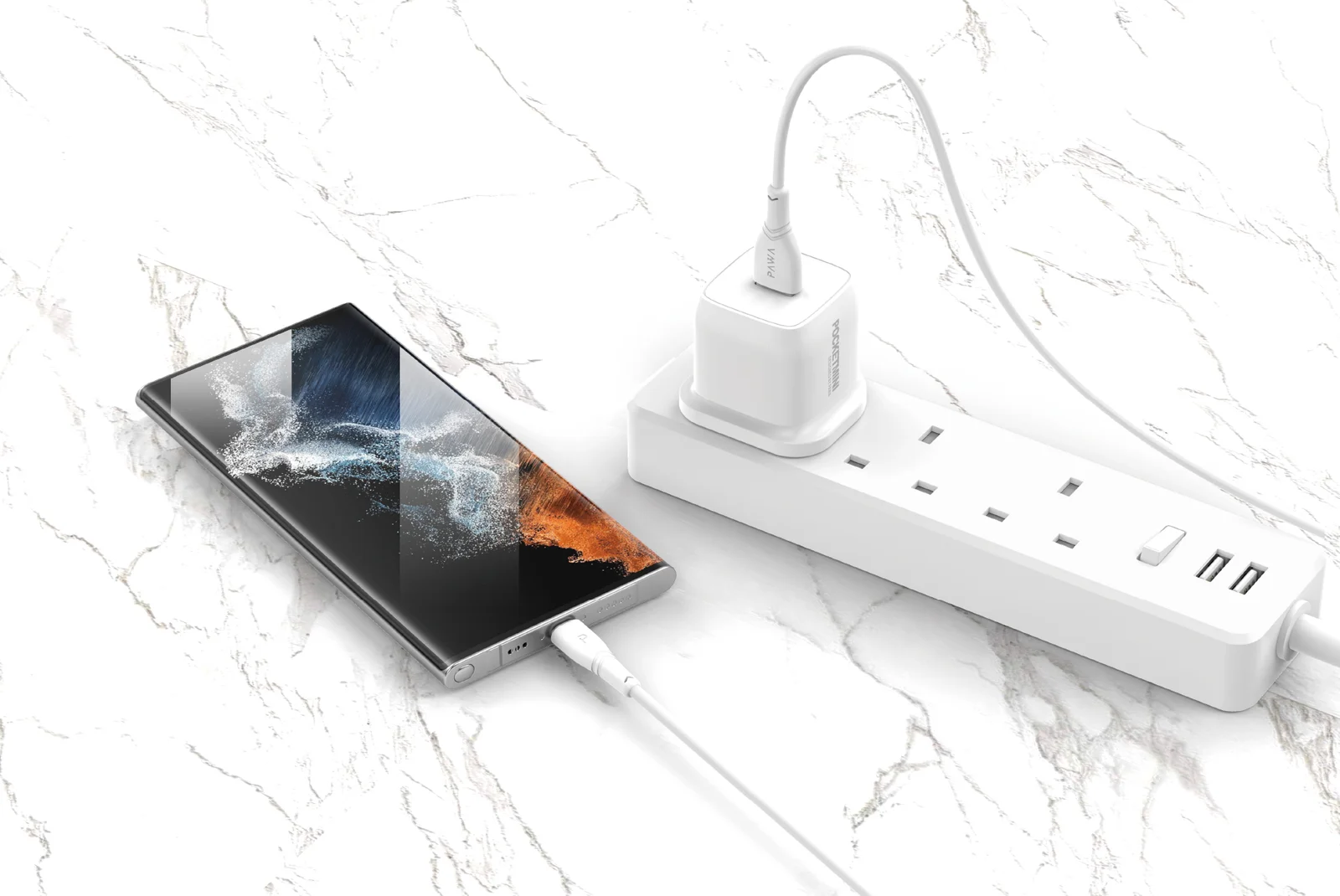 PAWA POCKETMINI TRAVEL CHAGER TYPE C PORT PD20W UK STANDARD WHITE PW-PM120WUK-WH thumbnail 3