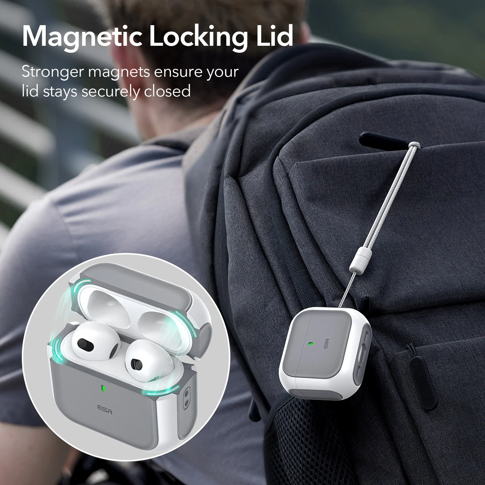 ESR ORBIT HYBRID CASE (HALO LOCK) COMPATIBLE WITH AIRPODS 4 BLUE 1CO110401 thumbnail 3