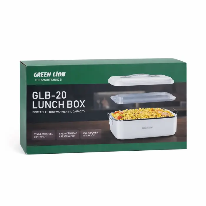 GREEN LION GLB-20 LUNCH BOX PORTABLE FOOD WARMER 1L WHITE GNGB20LBXWH