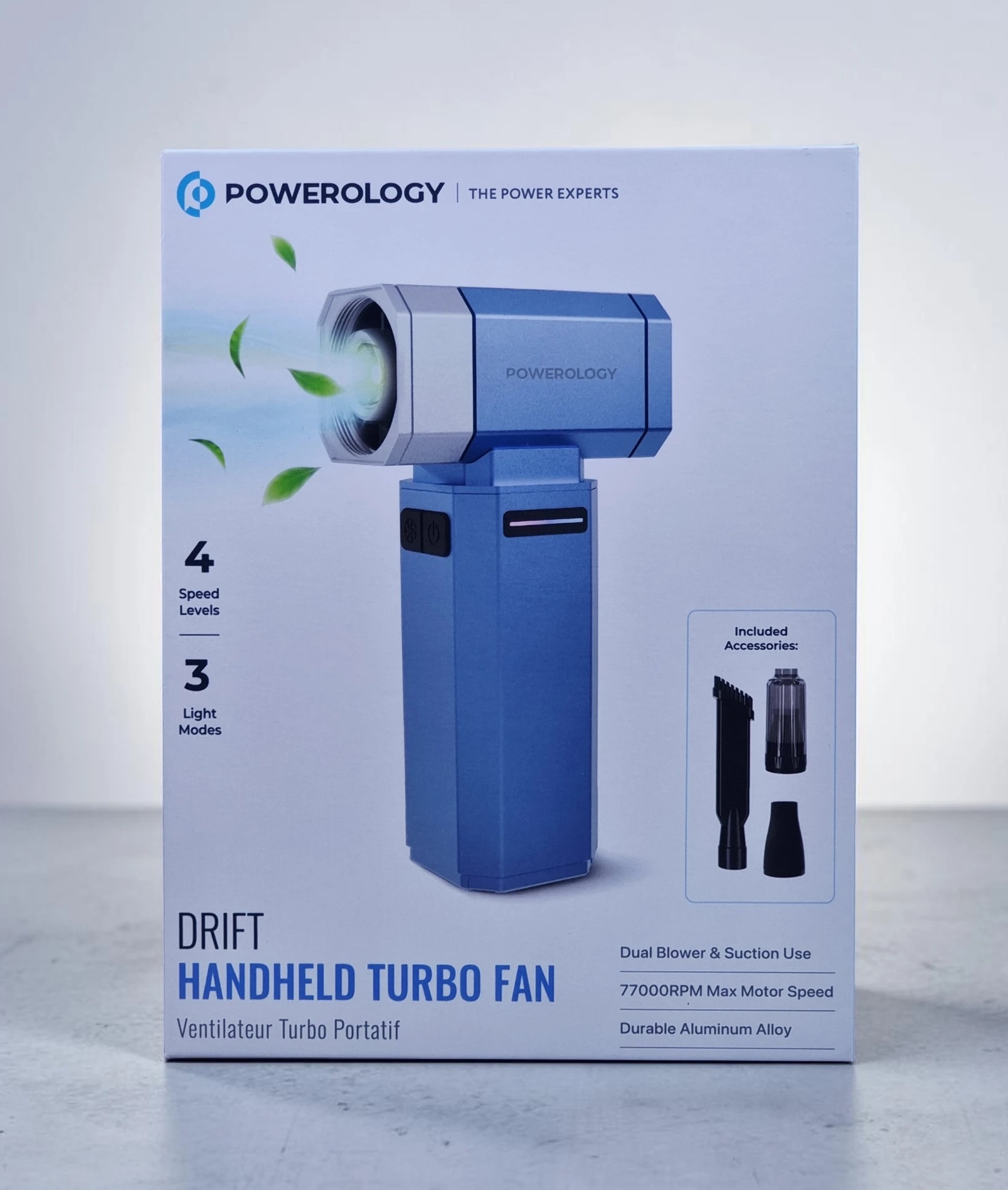 POWEROLOGY DRIFT HANDHELD TURBO FAN 8000MAH BLUE PWMY96005BU