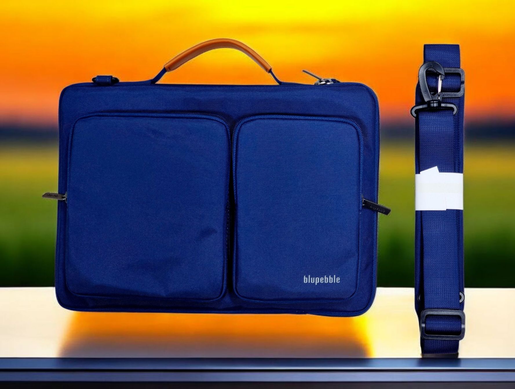 BLUPEBBLE URBAN 14 INCH LAPTOP BAG BLUE BP-URBAN14-BL thumbnail 2