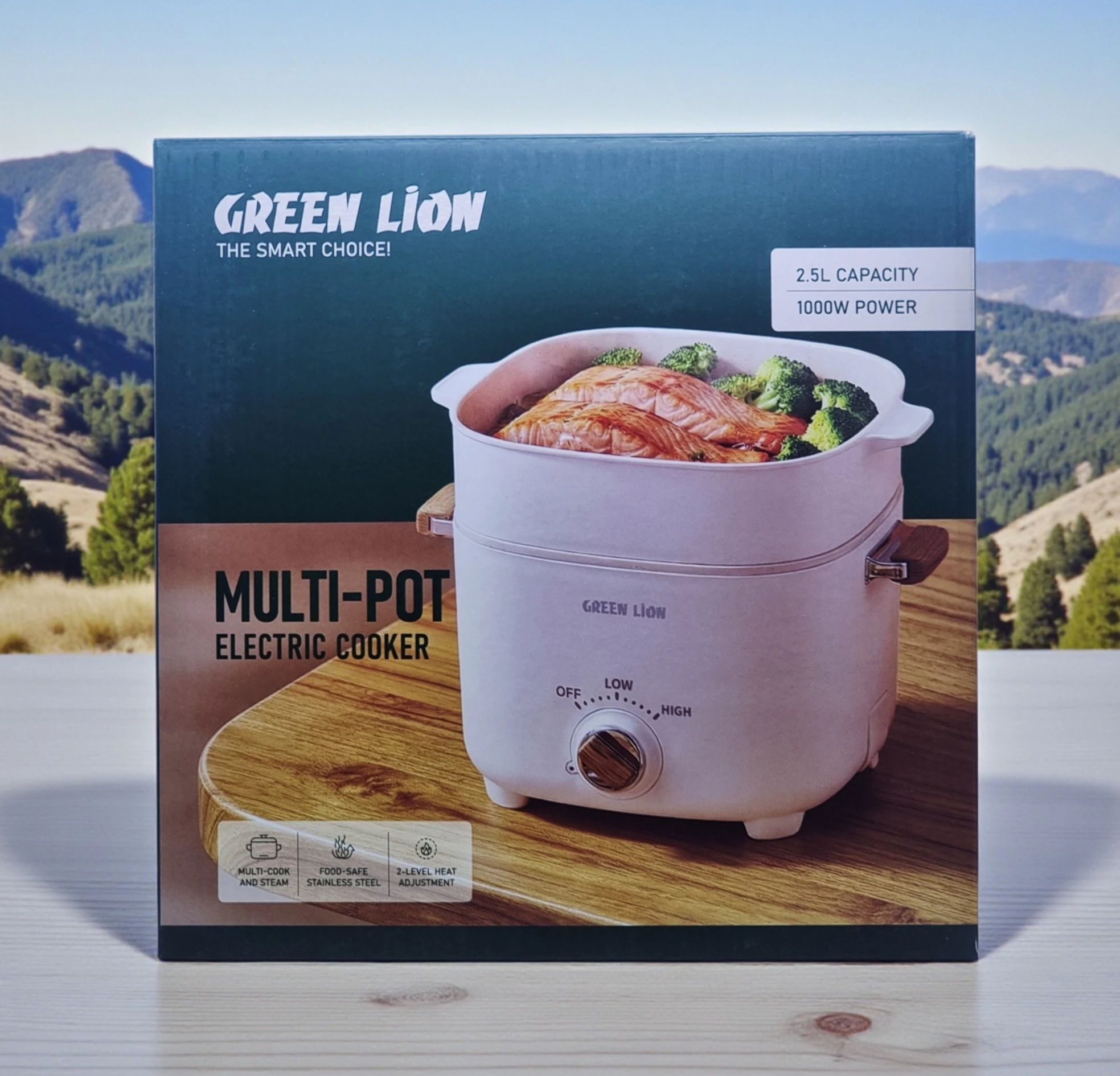 GREEN LION MULTI-POT ELECTRIC COOKER 2.5L 1000W WHITE GNMLTPTECWH
