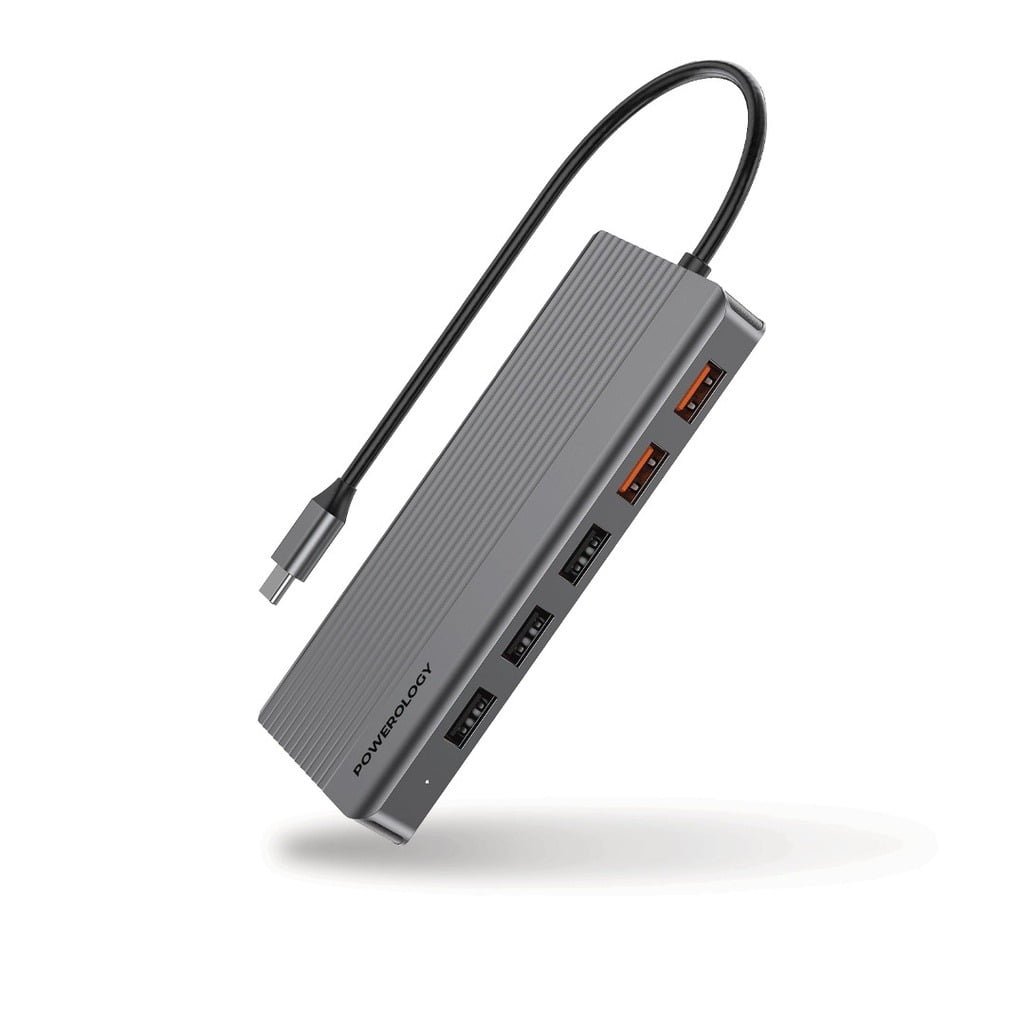 POWEROLOGY 12 IN 1 USB C HUB HDMI TYPE C 100W PD ETHERNET VGA USB SD MICRO SD 3.5 AUX thumbnail 2