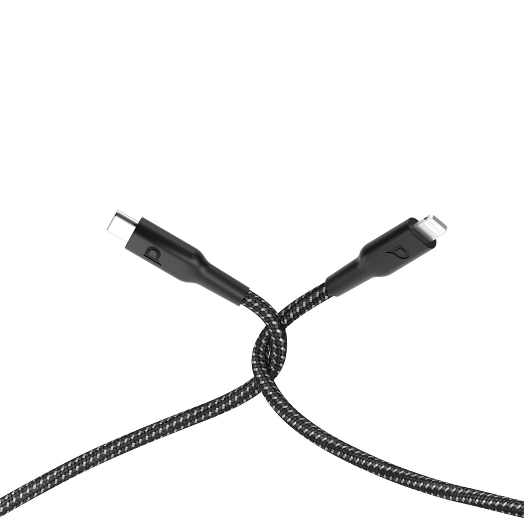 POWEROLOGY BRAIDED USB C TO LIGHTNING CABLE PD60W 2M BLACK P23BRCL2BK